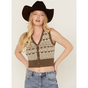 Sadie and Sage Women's Lovers Jacquard Vest - LE4435 - Small